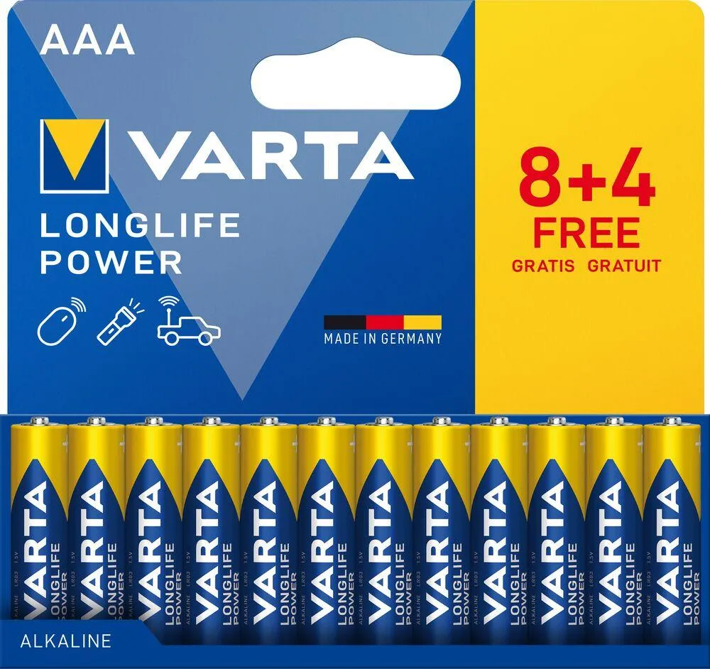 LONGLIFE POWER AAA - LR03 8+4 GRATUITES
