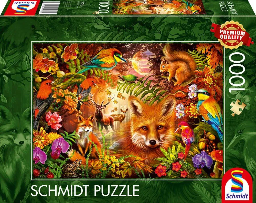 PUZZLE 1000 PIECES - PLUMES PELAGES ET FLEURS