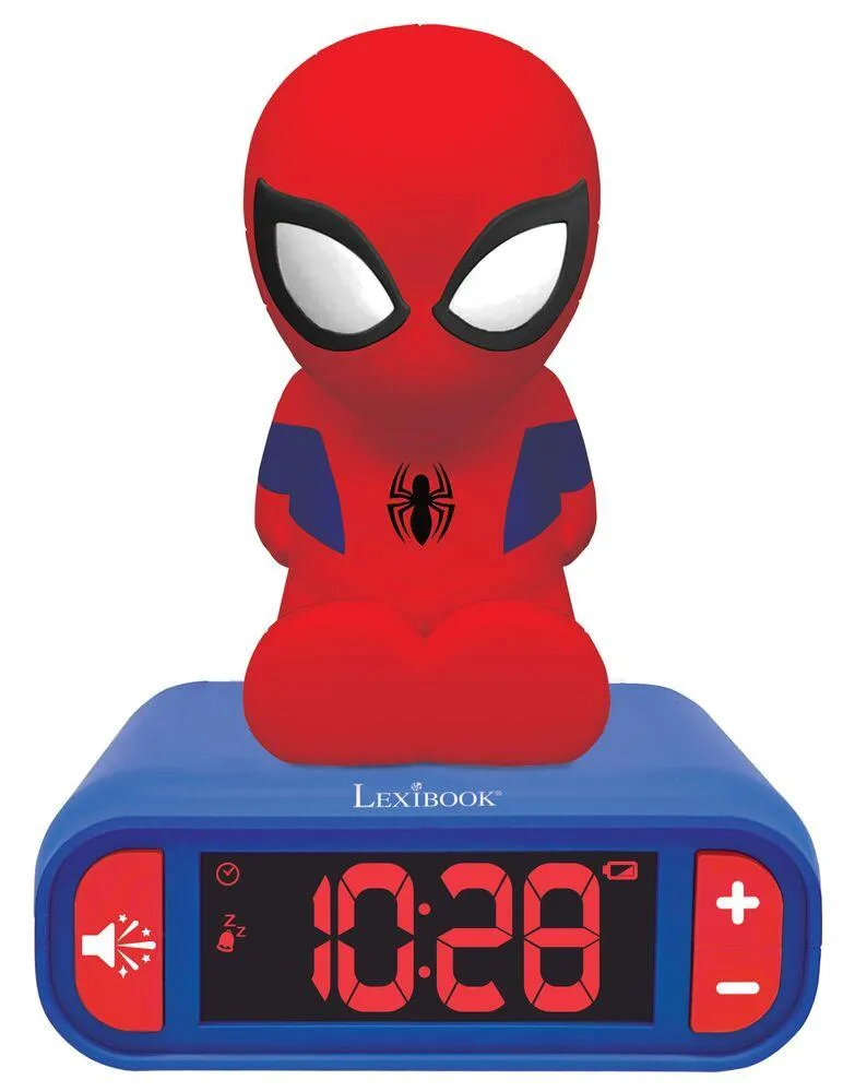 REVEIL AVEC VEILLEUSE EN 3D DESIGN SPIDERMAN ET EFFETS SONORES