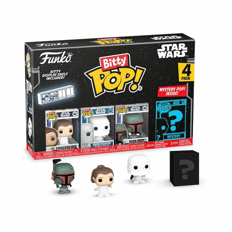 Star wars pack 4 figurines bitty pop! vinyl leia 2,5 cm