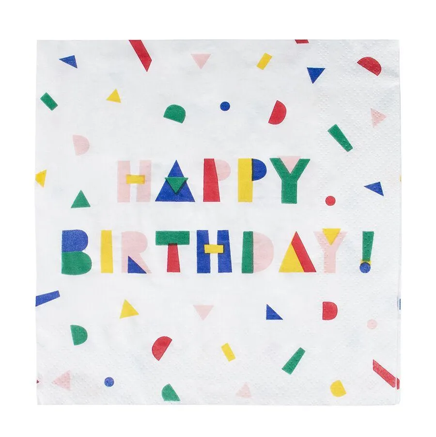 20 SERVIETTES EN PAPIER - HAPPY BIRTHDAY