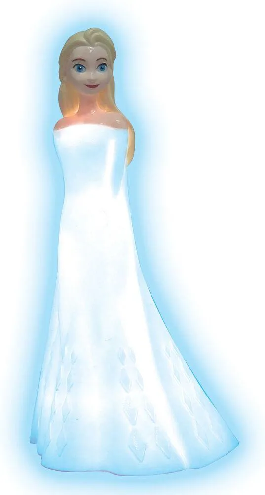VEILLEUSE EN 3D AVEC VARIATION DE COULEURS DESIGN ELSA REINE DES NEIGES APPROX. 13CM