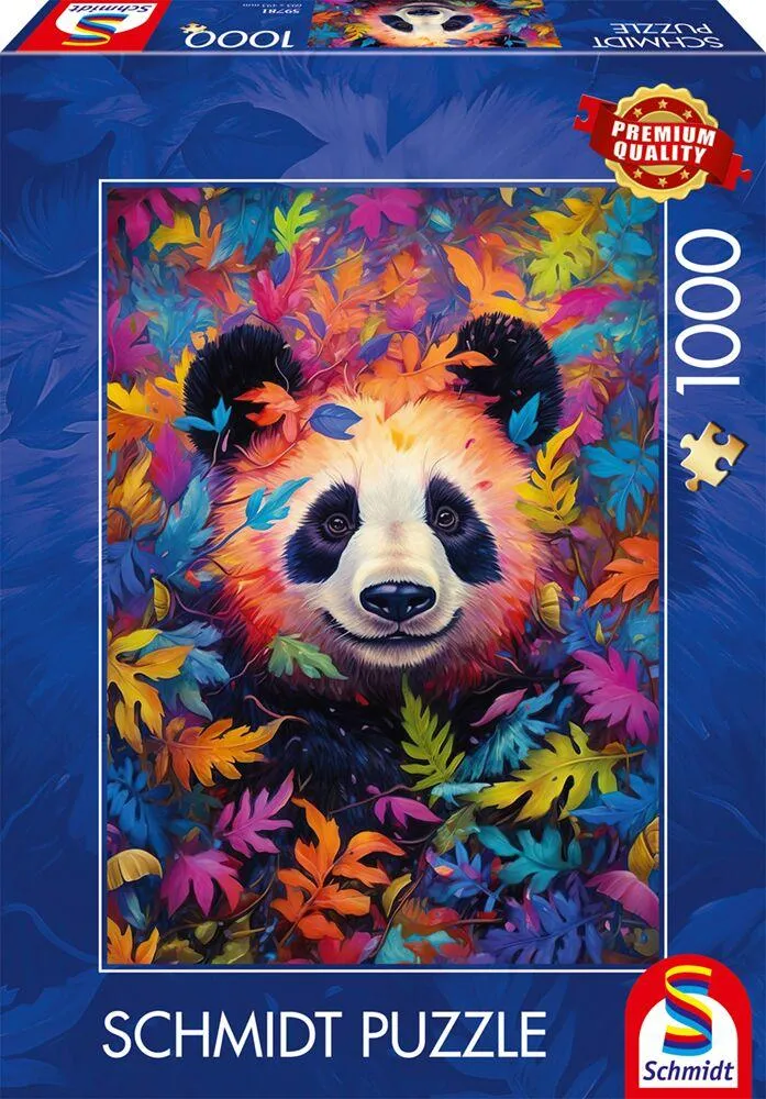 PUZZLE 1000 PIECES - LE PANDA DANS LA FORET ARC-EN-CIEL