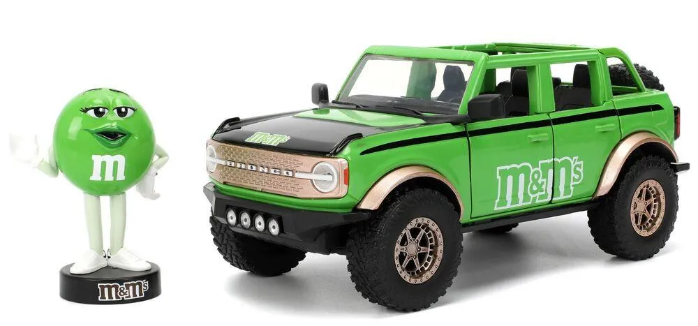 1/24 FORD BRONCO W/METM'S GREEN FIGURE GREEN HOLLYWOOD RIDES 2021