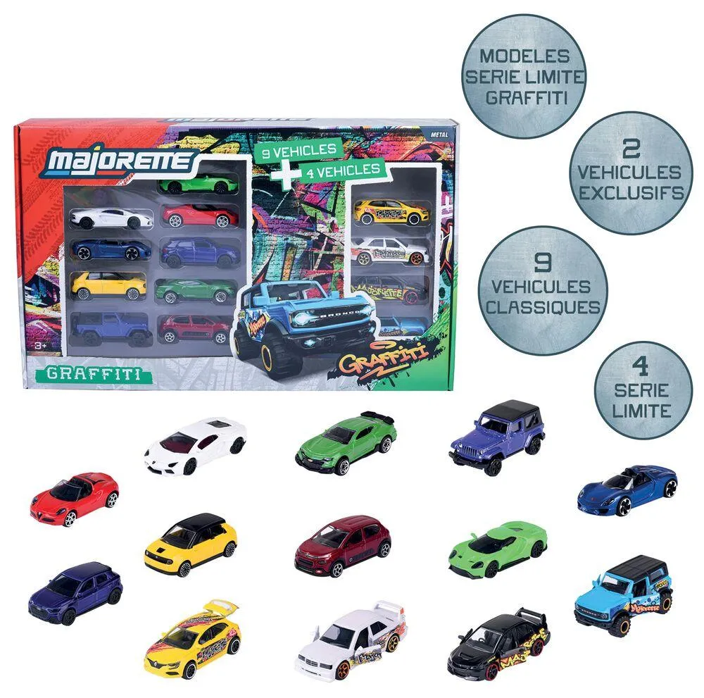 MAJORETTE SERIE LIMITEE - SET 13 VEHICULES GRAFFITI