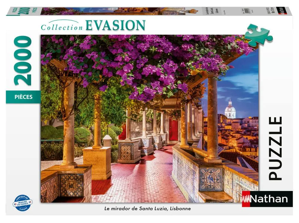 NATHAN PUZZLE 2000 PIECES  LE MIRADOR DE SANTA LUZIA, LISBONNE