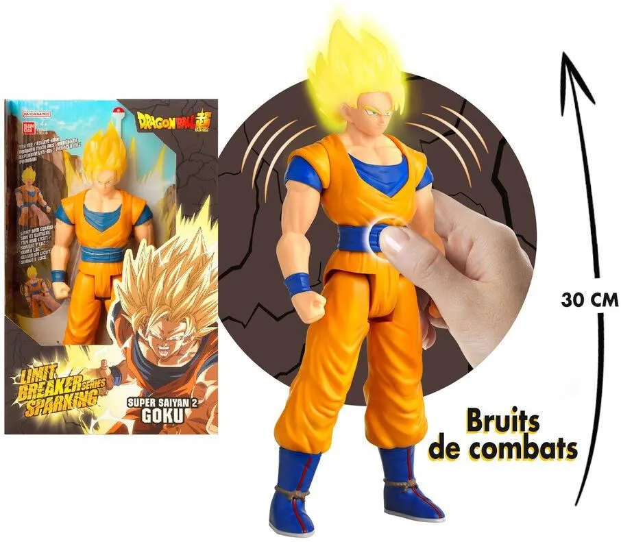 DRAGON BALL - FIGURINE GEANTE SPARKING - SONS ET LUMIERE - SUPER SAIYAN 2 GOKU