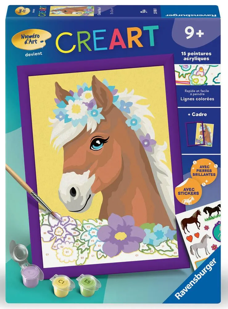 CREART KIDS  18X24CM  CHEVAL FLEURI
