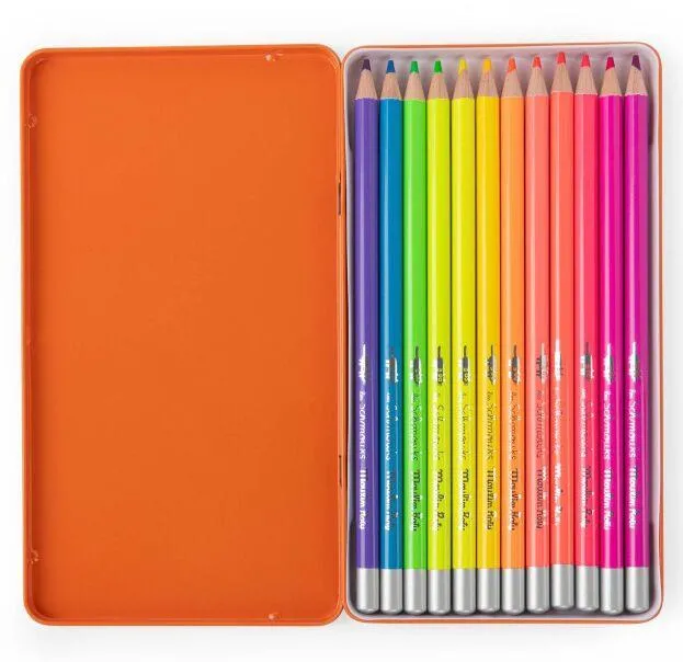 12 CRAYONS DE COULEUR NEON LES SCHMOUKS