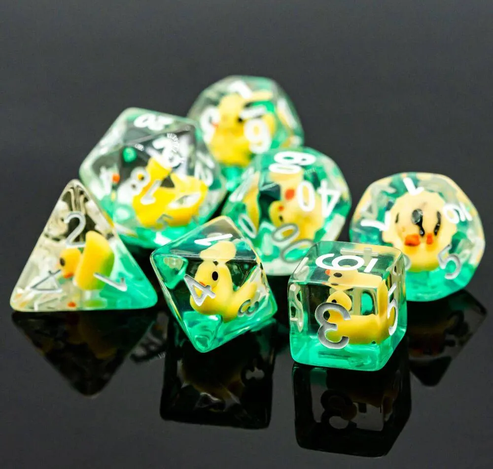 LOT DE 7 DES RESINE GAMME INSERT -  CANARD