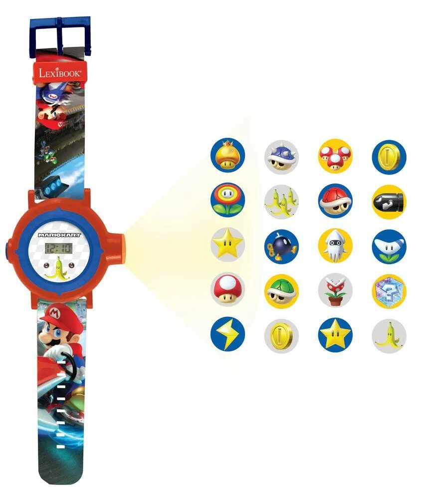 MONTRE DIGITALE AVEC PROJECTION DE 20 IMAGES DESIGN MARIO KART