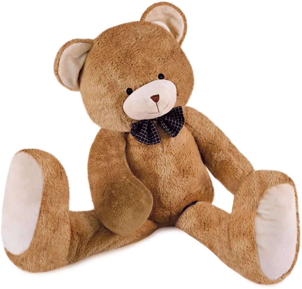 PELUCHE - NOUGAT L'OURS - BRUN CLAIR 80CM