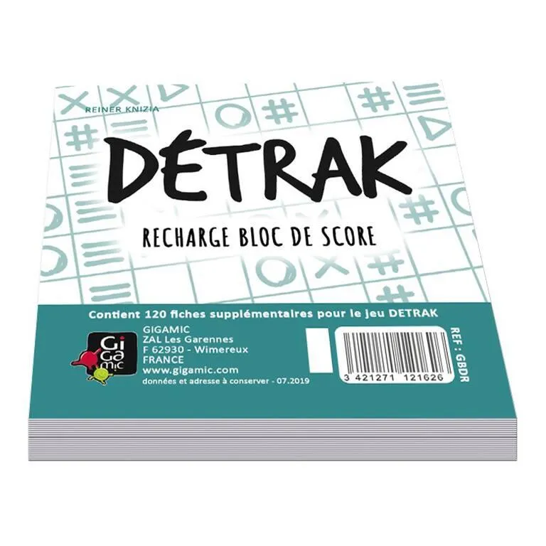 DETRAK - RECHARGE BLOC DE SCORE (3 BLOCS DE 50 FICHES)