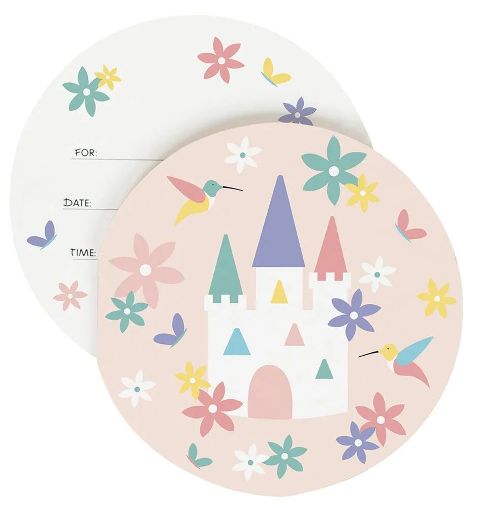 8 INVITATIONS - PRINCESSES