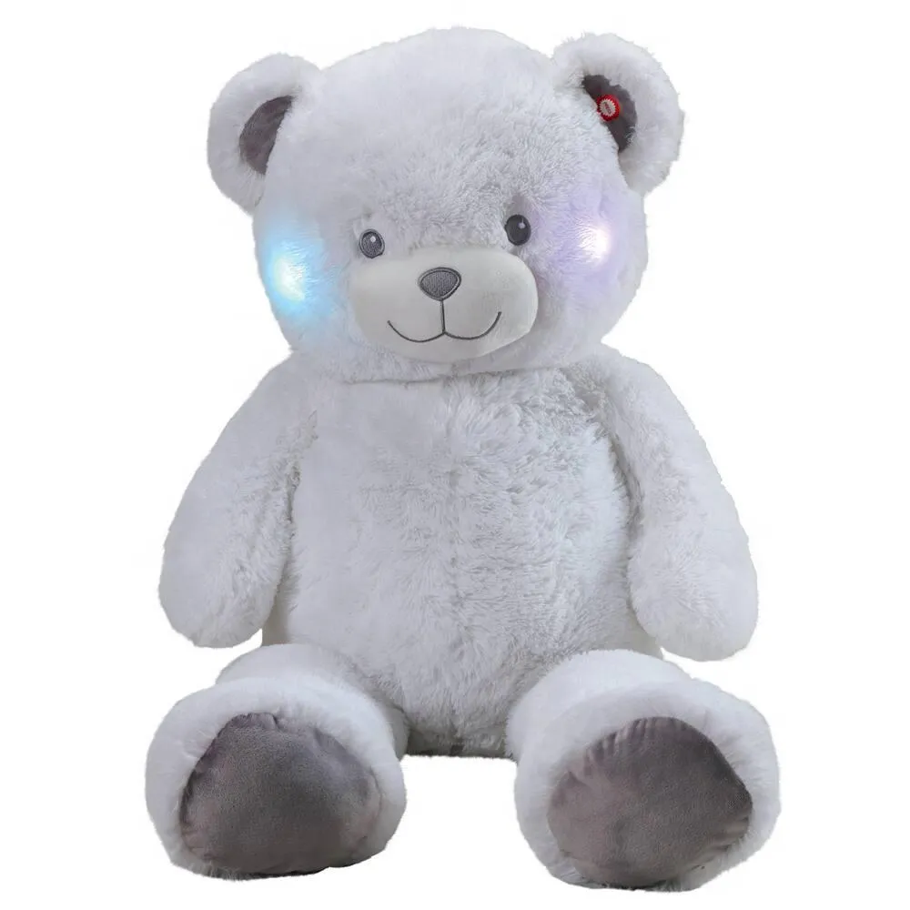 PELUCHE GASTON OURSON BLANC 1 M LUMINEUX
