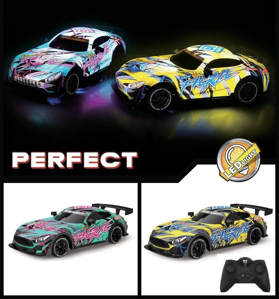 VOITURE DE COURSE FIERCE LED RADIOCOMMANDEE 1:18