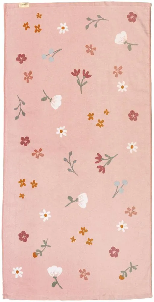 SERVIETTE DE PLAGE - LITTLE PINK FLOWERS - 60 X 120 CM