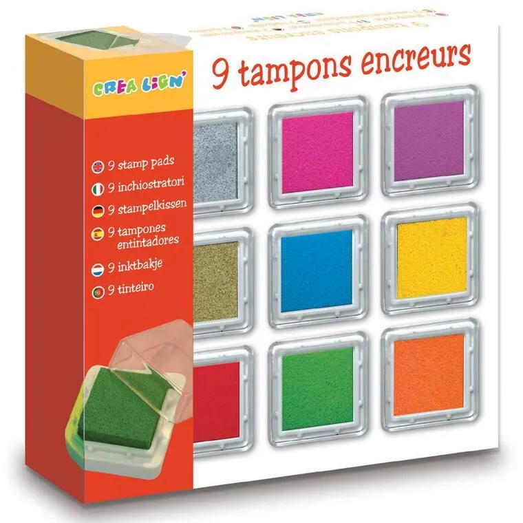 BOITE DE 9 TAMPONS ENCREURS PETIT MODELE