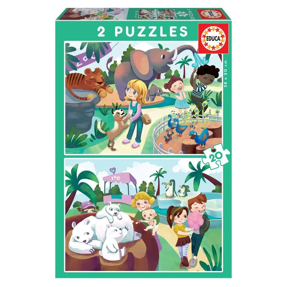 PUZZLE JUNIOR 2 x 20 PIECES AU ZOO