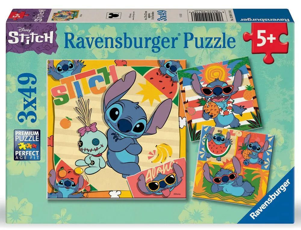 DISNEY STITCH - PUZZ 3X49 PIECES ALOHA !