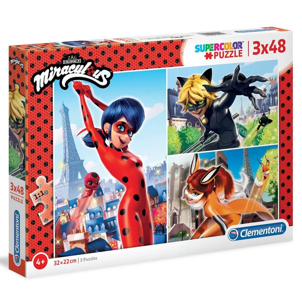 MIRACULOUS - PUZZLE SUPERCOLOR 3X48 PIECES