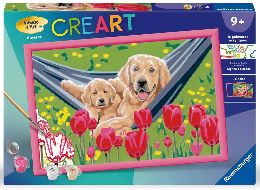 CREART KIDS  31X21CM  LABRADORS ET TULIPES