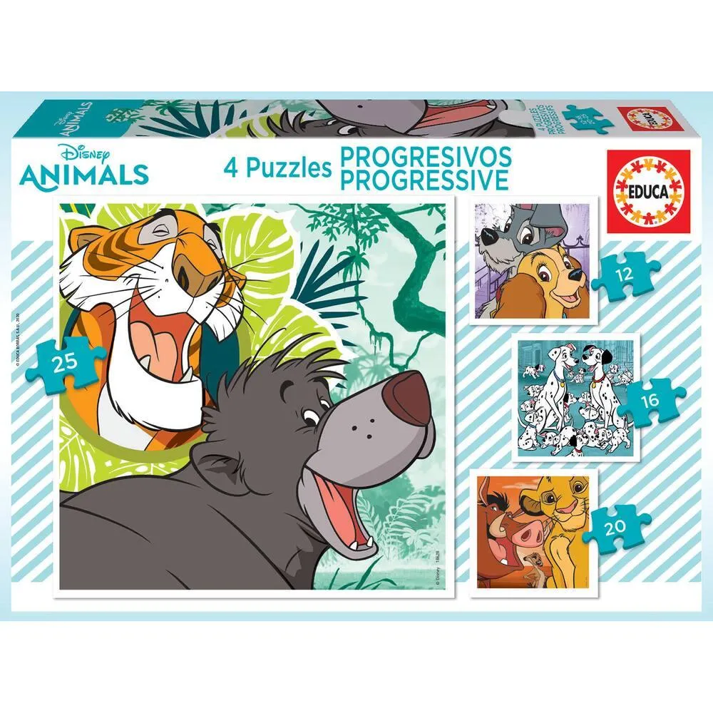 4 PUZZLES - DISNEY ANIMALS