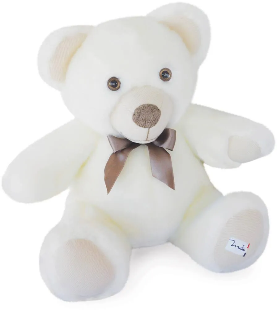 PELUCHE L'OURS MAILOU COUTURE 35 CM - BLANC