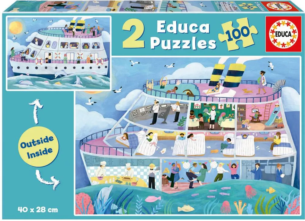 PUZZLE 2X100  PIECES BARCO INSIDE/OUTSIDE