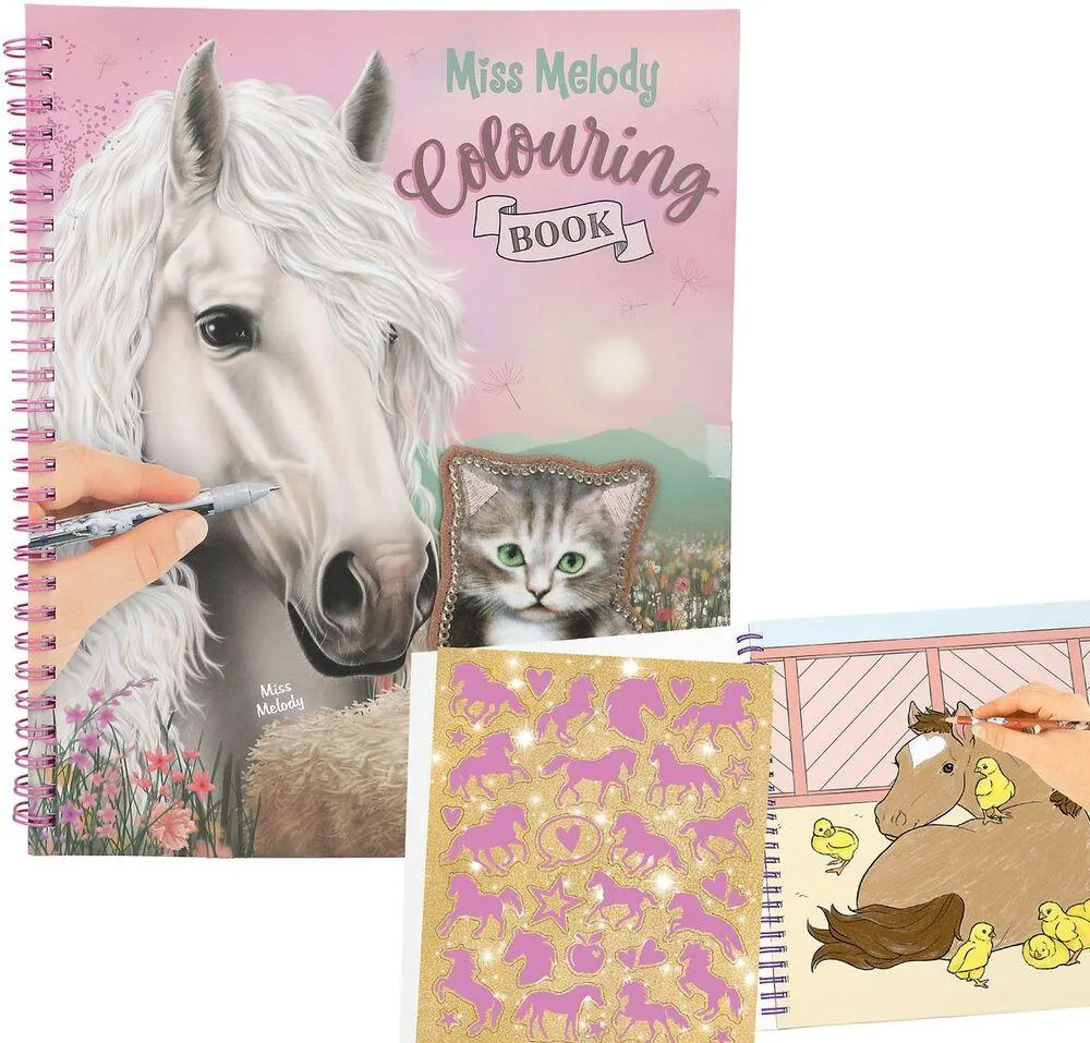 MISS MELODY LIVRE DE COLORIAGE AVEC PAILLETTES
