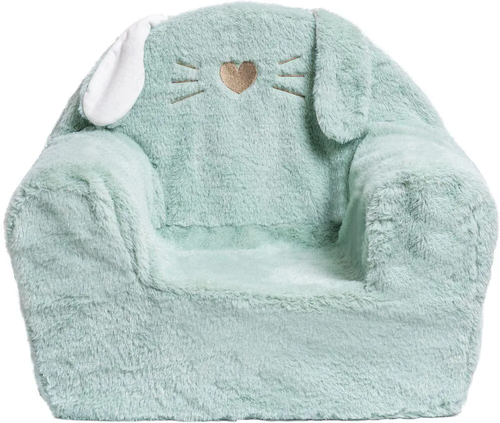 FAUTEUIL CLUB OREILLE LAPIN GLITTER VERT - MADE IN FRANCE