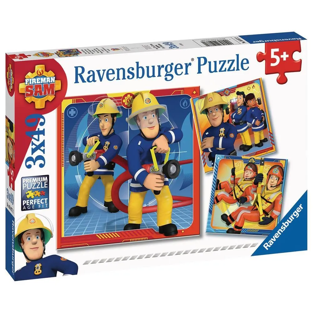 PUZZLES 3X49 PIECES - NOTRE HÉROS SAM LE POMPIER