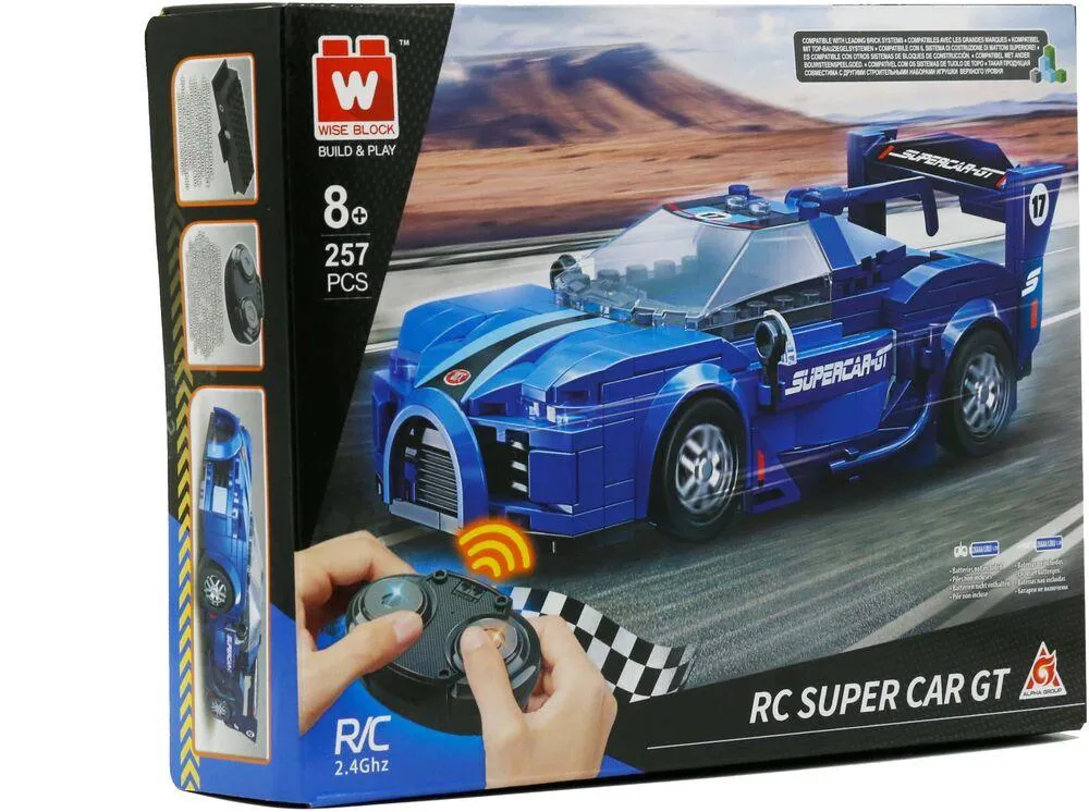 WISE BLOCK - VOITURE SUPER CAR GT RADIOCOMMANDEE BLEUE