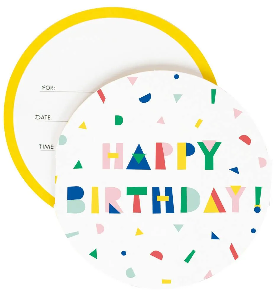 8 INVITATIONS - HAPPY BIRTHDAY