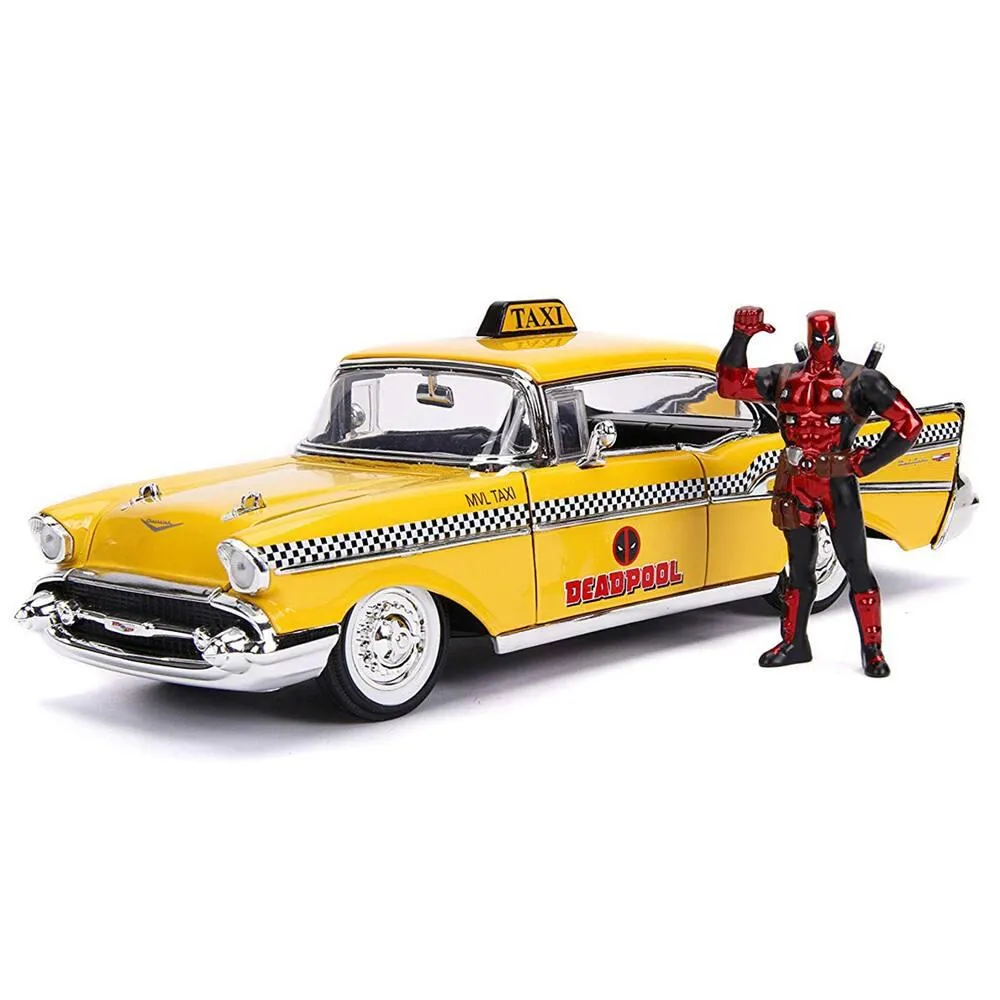 1/24 TAXI JAUNE ET FIGURINE DEADPOOL