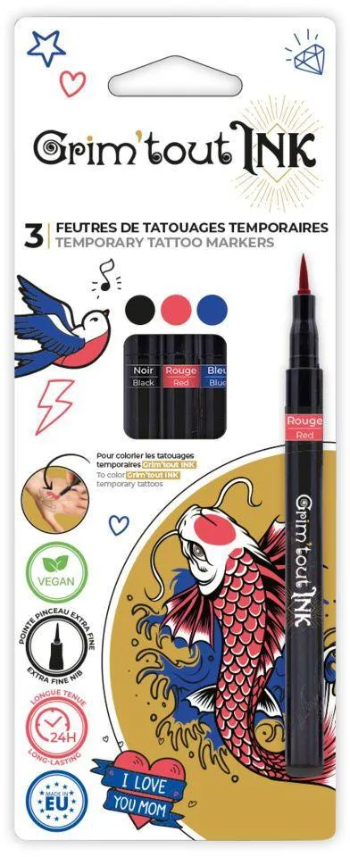 GRIMTOUT INK SET DE 3 COULEURS ASSORTIES COULEURS TRADI