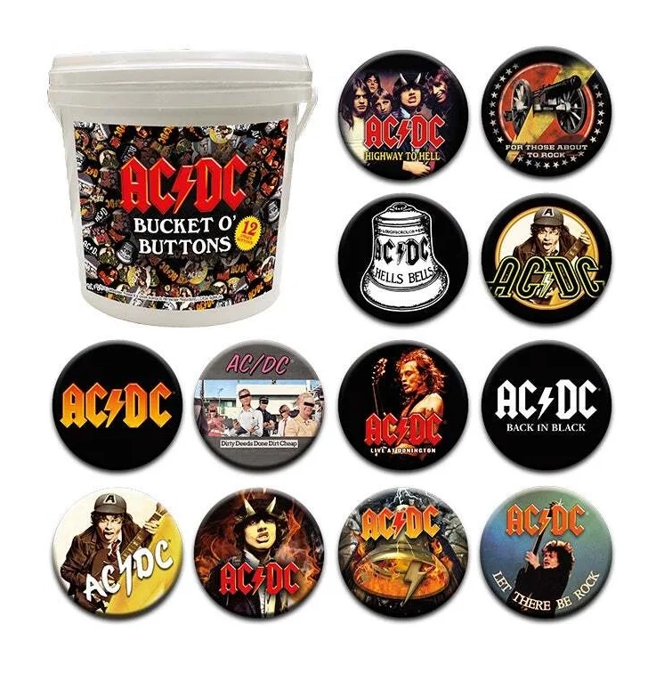 Ac/dc - seau de 144 badges 3.2cm