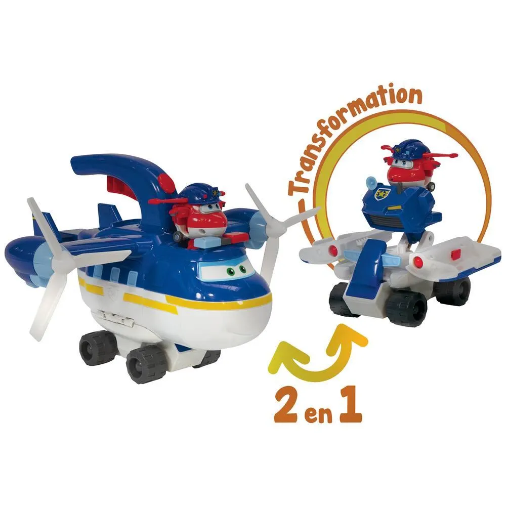 SUPER WINGS - AVION POLICE PATROLLER 2 EN 1 + 1 FIGURINE