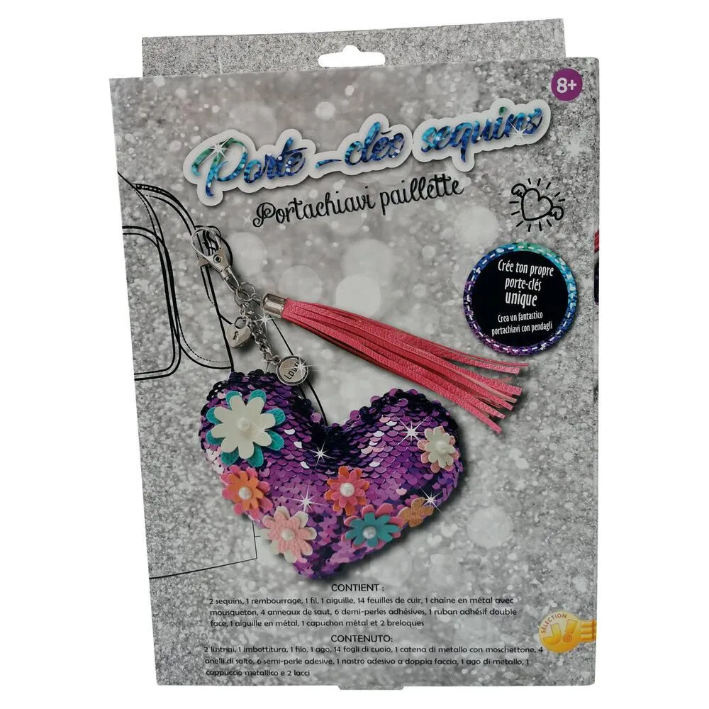 PORTE-CLES SEQUINS - COEUR