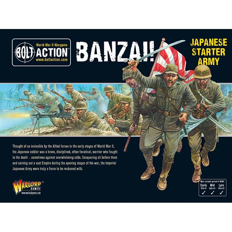 Armée japonaise Banzai. Bolt Action armée de départ. WARLORD GAMES 402616001