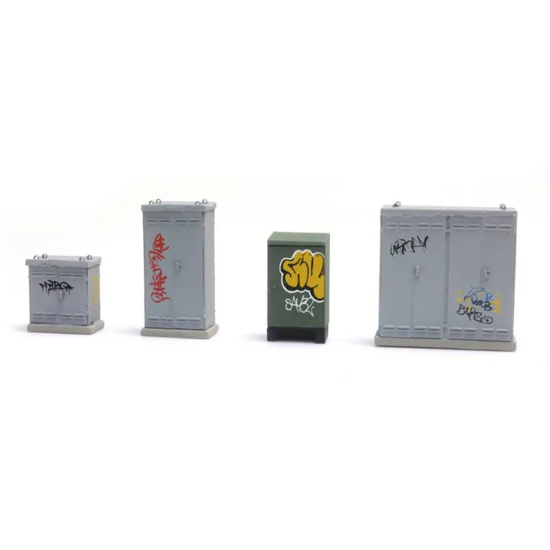 Armoires en rondins avec graffitis. ARTITEC 387.376