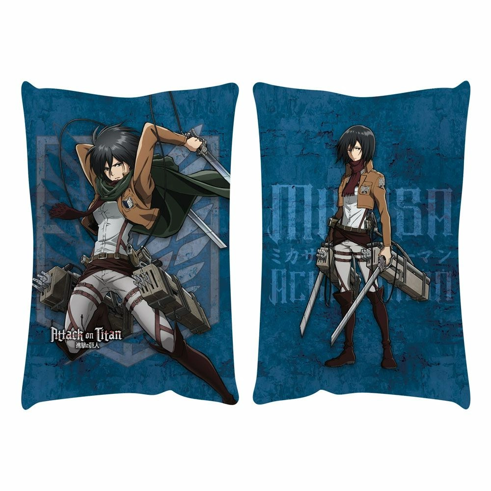 Attack on titan oreiller mikasa ackermann 50 x 35 cm