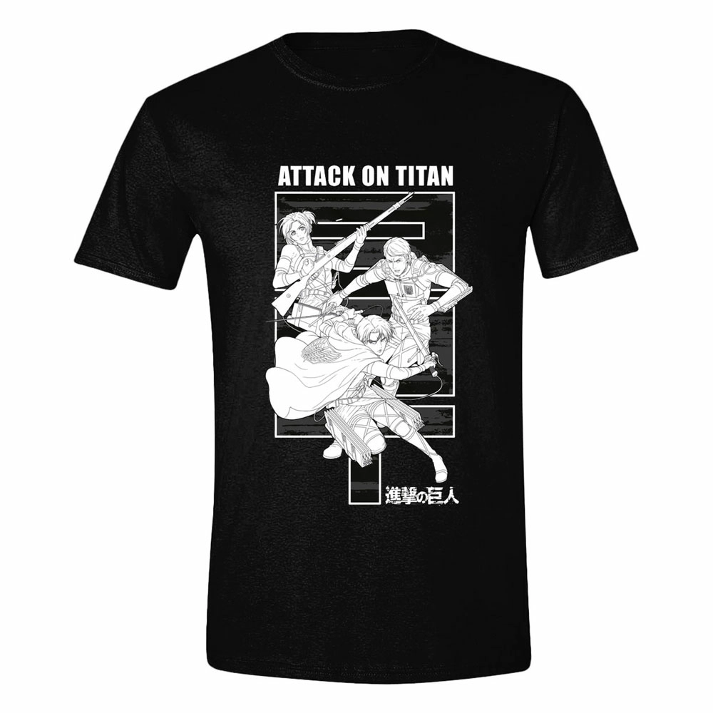 Attack on titan t-shirt monochrome trio (m)