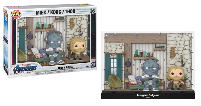 Avengers endgame pack 2 pop moments deluxe vinyl figurines thor's house 9 cm