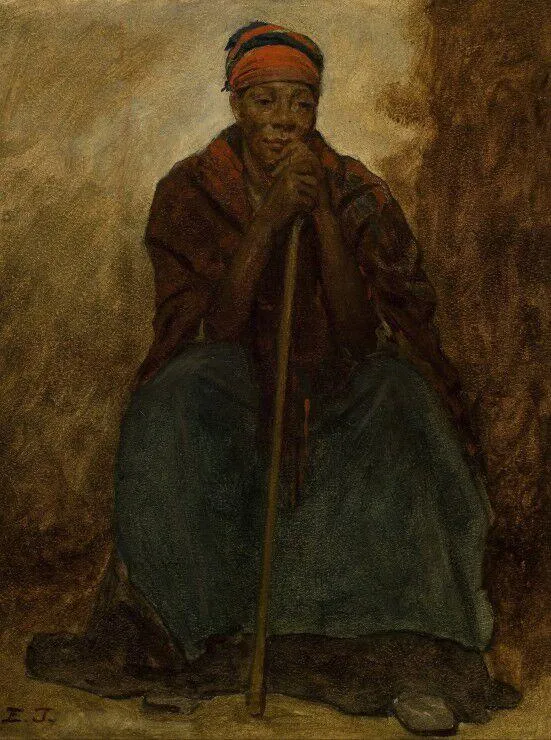 JONATHAN EASTMAN JOHNSON : DINAH, PORTRAIT OF A NEGRESS, 1867