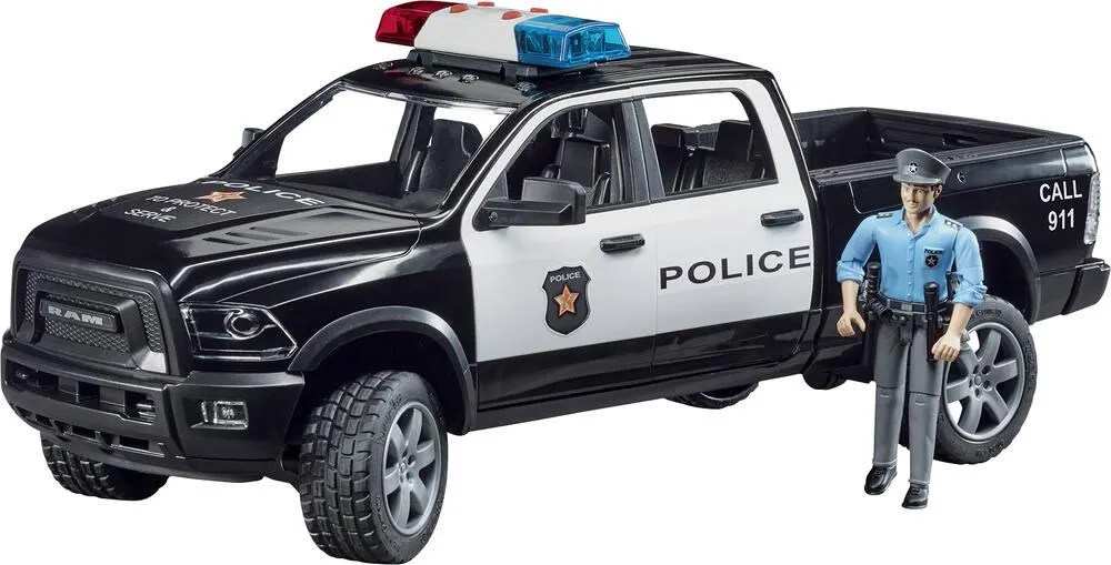 VEHICULE DE POLICE RAM 2500 AVEC FIGURINE POLICIER 1:16