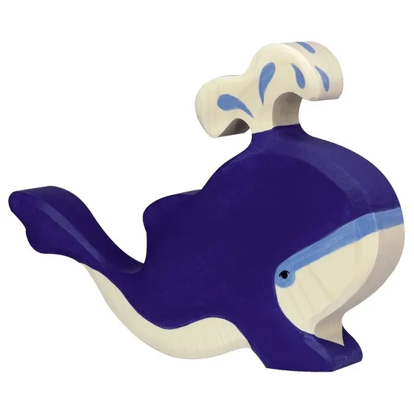 Baleine bleue avec jet d'eau