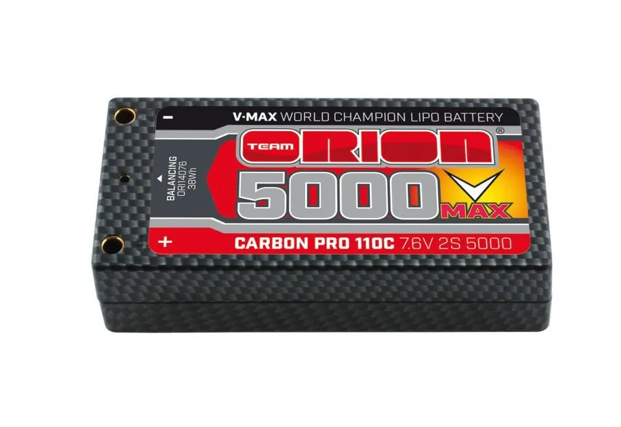 Batterie Lipo Shorty ORION 2S Carbon Pro VMAX 5000-110C TUBES 7.6v - ORI14076