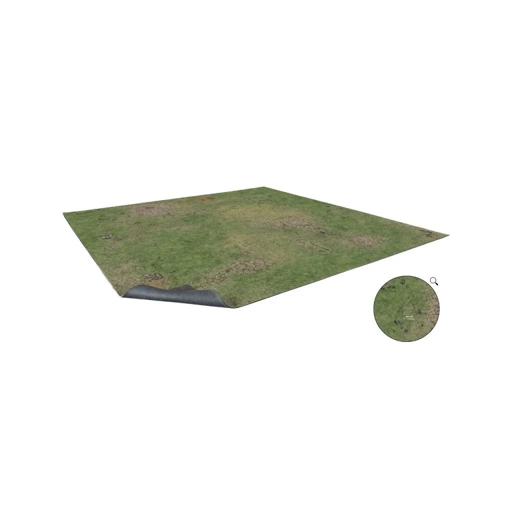 Battle Systems - Grassy Fields Mat with subtle Grid - 90x90cm