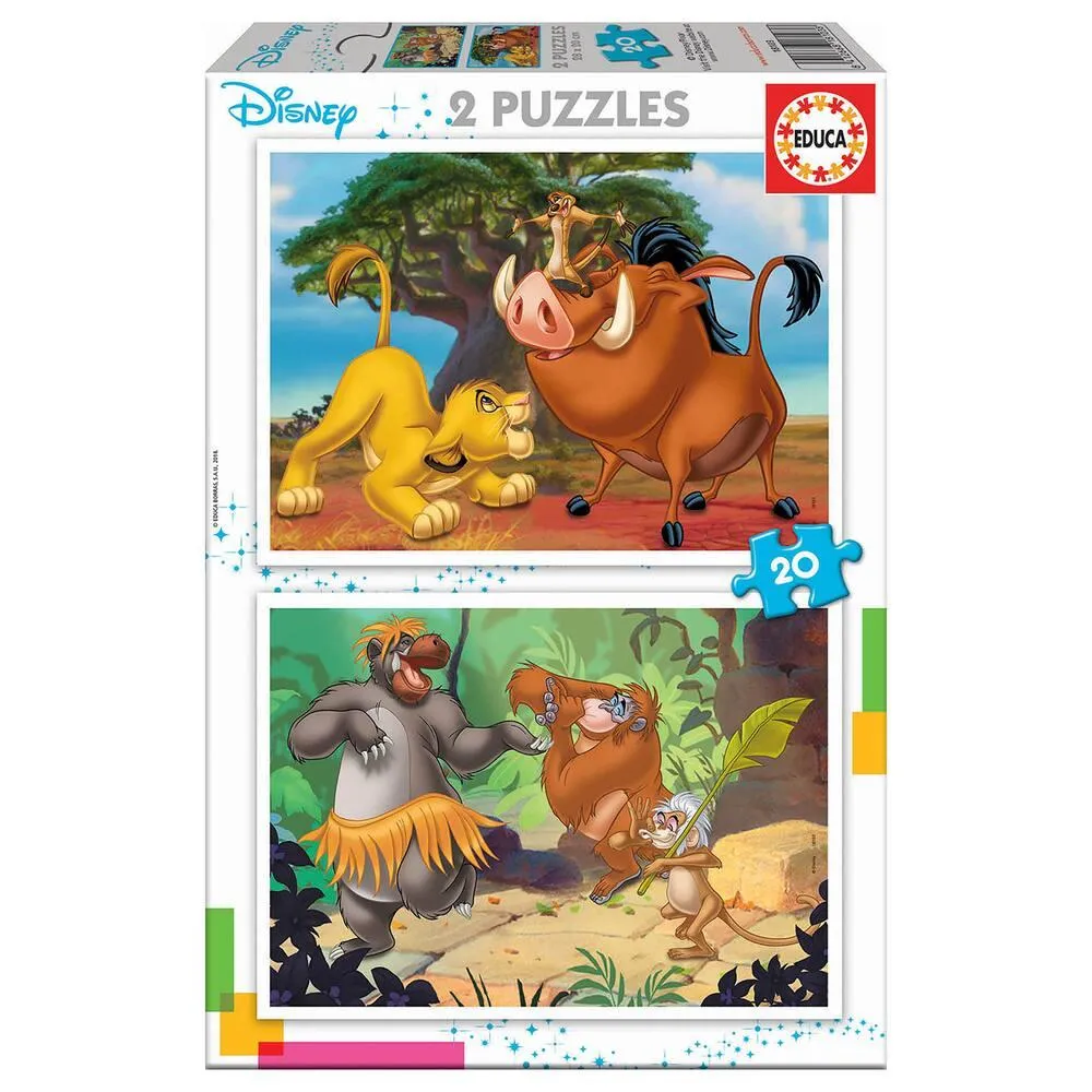 2 PUZZLES DE 20 PIECES ANIMAUX DE DISNEY
